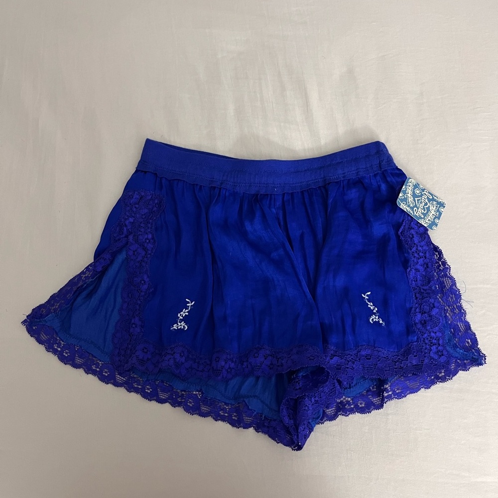 Free People Intimacy Royal Blue Shorts